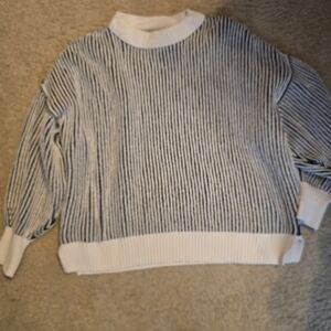 Aerie Black and White Knit Sweater